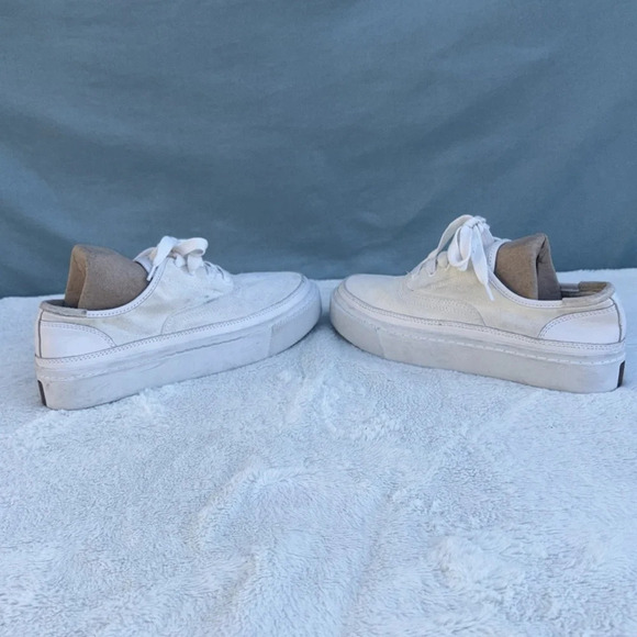 GUC AllSaints Bella White Women's Size EU 39 Leather Suede Comfort Casual Retro - Picture 4 of 9